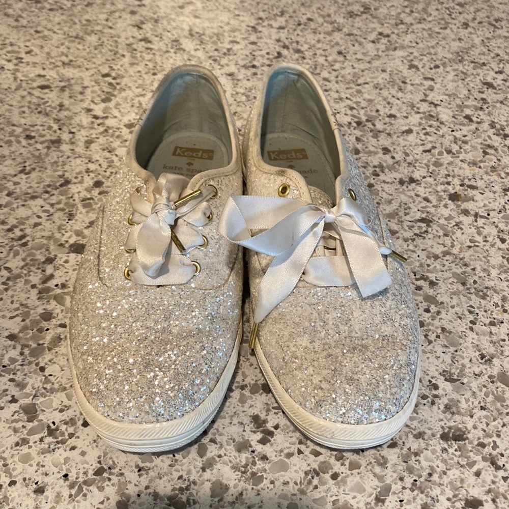 Kate Spade Keds. 8.5. Sparkly wedding shoes. Worn once